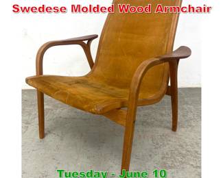 Lot 461 Yngue Ekstrom for Swedese Molded Wood Armchair