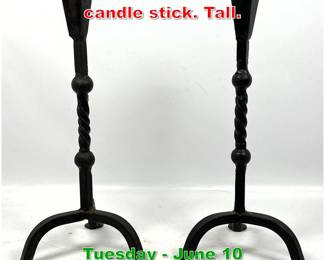 Lot 623 Pr. Brutalist style Iron candle stick. Tall.