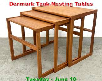 Lot 403 3pc set. Danish Modern Denmark Teak Nesting Tables
