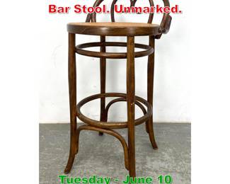 Lot 714 Stendig Bent Wood Counter Bar Stool. Unmarked.