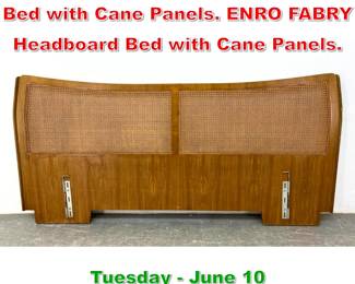 Lot 698 ENRO FABRY Headboard Bed with Cane Panels. ENRO FABRY Headboard Bed with Cane Panels.