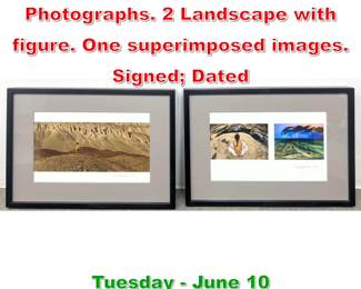 Lot 719 2pcs SAM HASKINS Color Photographs. 2 Landscape with figure. One superimposed images. Signed Dated