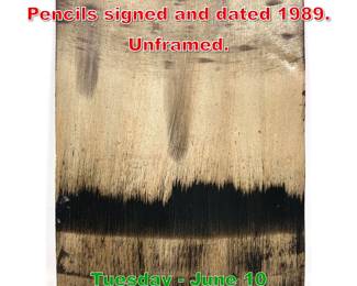 Lot 323 Japanese ikebana Painting. Pencils signed and dated 1989. Unframed.