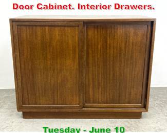 Lot 648 Harvey Probber Sliding Door Cabinet. Interior Drawers.