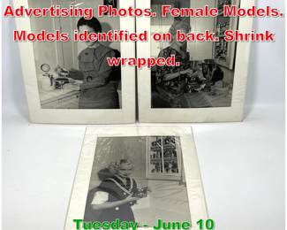 Lot 469 3 B and W Coffee Advertising Photos. Female Models. Models identified on back. Shrink wrapped.