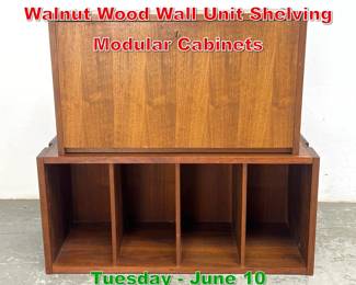 Lot 565 2 Piece Danish Modern Walnut Wood Wall Unit Shelving Modular Cabinets