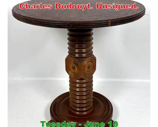 Lot 675 French Round side table Charles Dudouyt. Unsigned.