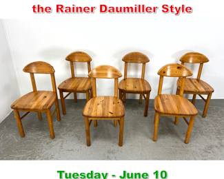 Lot 642 Set 6 Pine Dining Chairs in the Rainer Daumiller Style