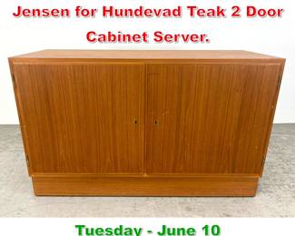 Lot 595 Danish Modern Carlo Jensen for Hundevad Teak 2 Door Cabinet Server.
