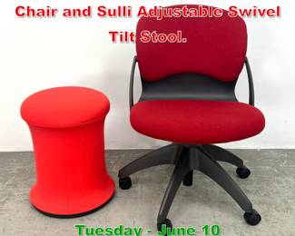 Lot 544 2pcs. Knoll Desk Office Chair and Sulli Adjustable Swivel Tilt Stool.