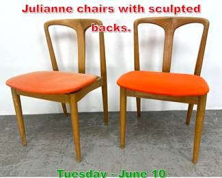 Lot 763 Pair Johannes Andersen Julianne chairs with sculpted backs.