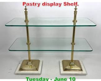 Lot 521 Brass marble and Glass Pastry display Shelf.