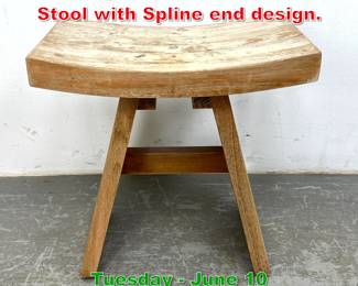 Lot 864 Asian Style Curved Top Stool with Spline end design. 