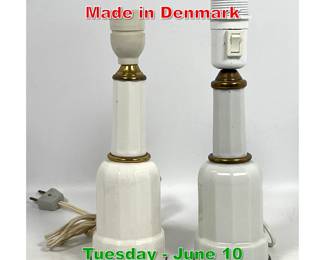 Lot 670 Pair Heiberg pottery lamps. Made in Denmark
