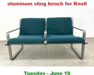 Lot 700 Hannah Morrison 2 seat aluminum sling bench for Knoll