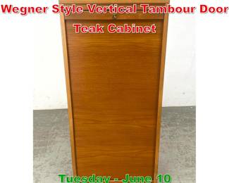 Lot 920 Danish Modern Denmark Wegner Style Vertical Tambour Door Teak Cabinet