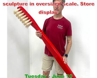 Lot 608 Pop Art style Toothbrush sculpture in oversized scale. Store display.