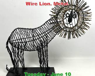 Lot 408 Frederic Weinberg Style Wire Lion. Metal.
