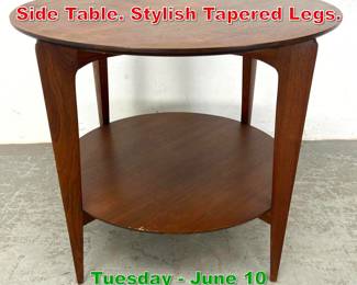Lot 466 Gio Ponti attributed Round Side Table. Stylish Tapered Legs.