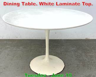 Lot 459 EERO SAARINEN Tulip Dining Table. White Laminate Top. 