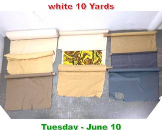 Lot 772 9pc Lot Vintage Fabric. Off white 10 Yards