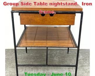 Lot 434 Paul McCobb Planner Group Side Table nightstand. Iron frame.