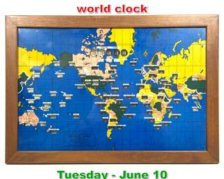 Lot 577 Vintage Howard Miller world clock