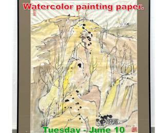 Lot 802 Wu Guanzhong Ink and Watercolor painting paper.