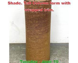 Lot 919 38 Tall MCM Fiber Lamp Shade. Tall Column form with wrapped trim.
