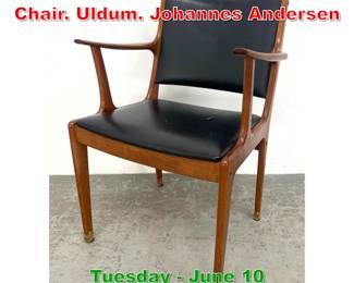 Lot 708 Danish Modern Teak Arm Chair. Uldum. Johannes Andersen