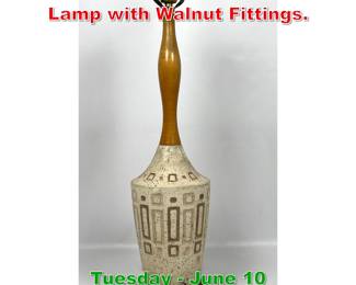 Lot 603 Mid Century Modern Table Lamp with Walnut Fittings.