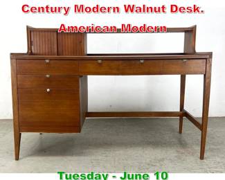 Lot 414 Arthur Umanoff Mid Century Modern Walnut Desk. American Modern