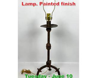 Lot 619 Iron Tripod Base Table Lamp. Painted finish