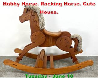 Lot 711 Signed CLA Wood Child s Hobby Horse. Rocking Horse. Cute House.