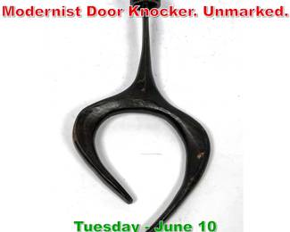 Lot 338 After Paul Evans Bronze Modernist Door Knocker. Unmarked.