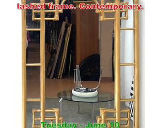 Lot 611 Rattan Bamboo Mirror with lashed frame. Contemporary.