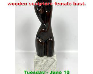 Lot 383 Thomas Edward Morin wooden sculpture female bust.