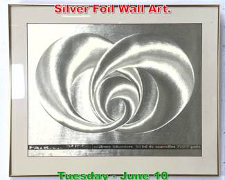 Lot 807 Patrick Dupre Modernist Silver Foil Wall Art.