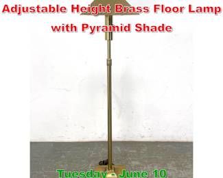 Lot 482 Mid Century Chapman Style Adjustable Height Brass Floor Lamp with Pyramid Shade