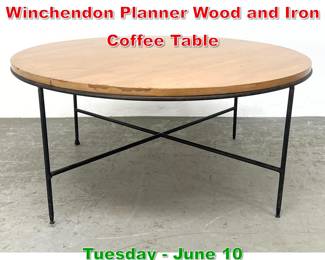 Lot 888 Paul McCobb for Winchendon Planner Wood and Iron Coffee Table