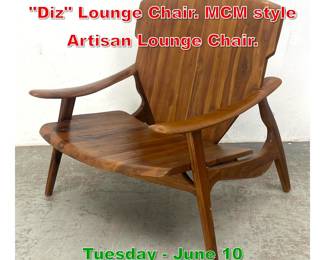 Lot 460 Sergio Rodrigues style Diz Lounge Chair. MCM style Artisan Lounge Chair.