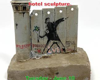 Lot 319 Small Banksy walled off hotel sculpture.