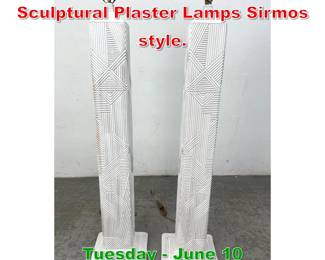 Lot 621 1970 s Geometric Textured Sculptural Plaster Lamps Sirmos style.