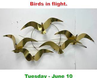 Lot 771 C Jere 1984 Wall Sculpture. Birds in flight.