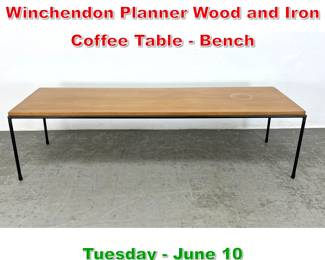 Lot 873 Paul McCobb for Winchendon Planner Wood and Iron Coffee Table Bench