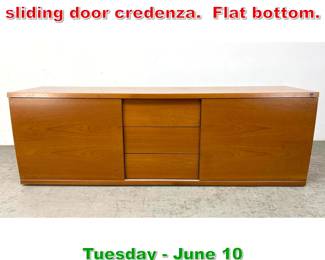 Lot 580 Skovby Danish Modern sliding door credenza. Flat bottom.