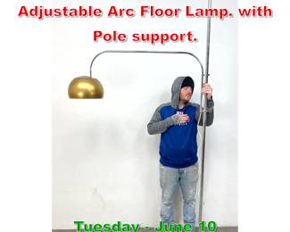 Lot 703 Pirro Cuniberti Style Adjustable Arc Floor Lamp. with Pole support.