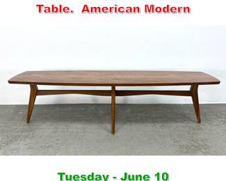 Lot 559 Mersman Walnut Coffee Table. American Modern