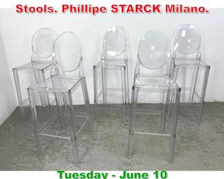 Lot 776 Set 5 Kartell Ghost Bar Stools. Phillipe STARCK Milano.