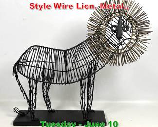 Lot 406 Large Frederic Weinberg Style Wire Lion. Metal.,